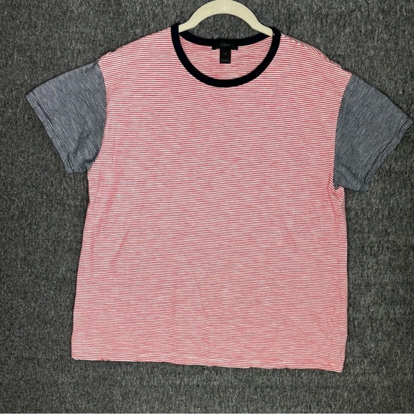 J. Crew - Vintage Crew Neck Striped T-shirt 100% cotton ivory black - Sz Medium - Picture 1 of 6